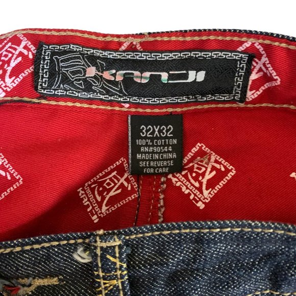 Kanji Evisu Mens Jeans Blue Selvedge Straight W32xL32 Embroider Denim Lot 0460 - Picture 5 of 12